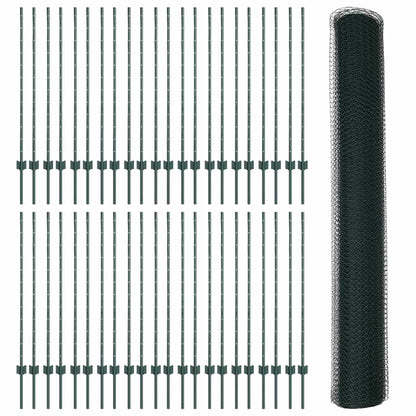 Welded Wire Fence 100 x 1.2 m (W x H) PVC-Coated Steel Green
