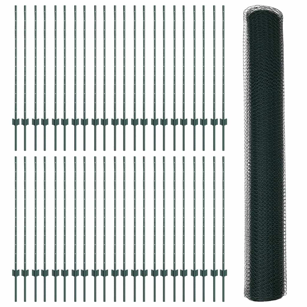 Welded Wire Fence 100 x 1.2 m (W x H) PVC-Coated Steel Green