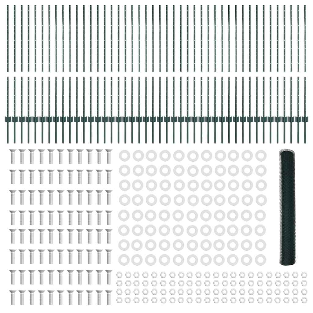 Welded Wire Fence 100 x 1.2 m (W x H) PVC-Coated Steel Green