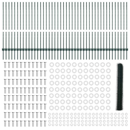 Welded Wire Fence 100 x 1.2 m (W x H) PVC-Coated Steel Green