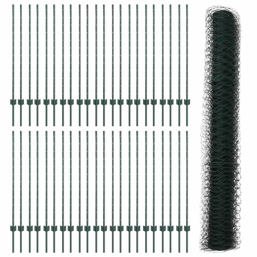 Welded Wire Fence 100 x 1.2 m (W x H) PVC-Coated Steel Green