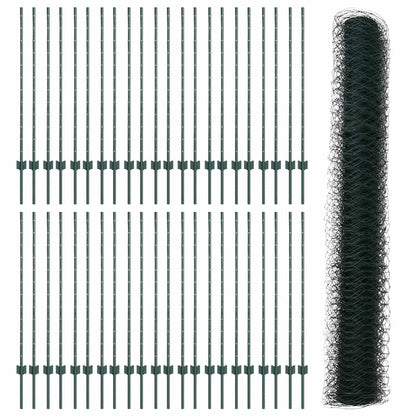 Welded Wire Fence 100 x 1.2 m (W x H) PVC-Coated Steel Green