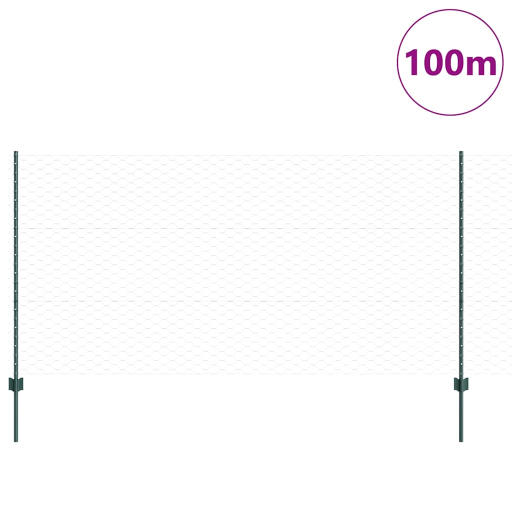 Welded Wire Fence 100 x 1.2 m (W x H) PVC-Coated Steel Green