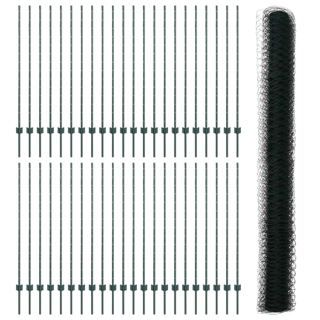 Welded Wire Fence 100 x 1.4 m (W x H) PVC-Coated Steel Green