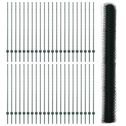 Welded Wire Fence 100 x 1.4 m (W x H) PVC-Coated Steel Green