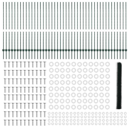 Welded Wire Fence 100 x 1.4 m (W x H) PVC-Coated Steel Green