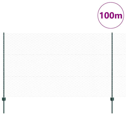Welded Wire Fence 100 x 1.4 m (W x H) PVC-Coated Steel Green