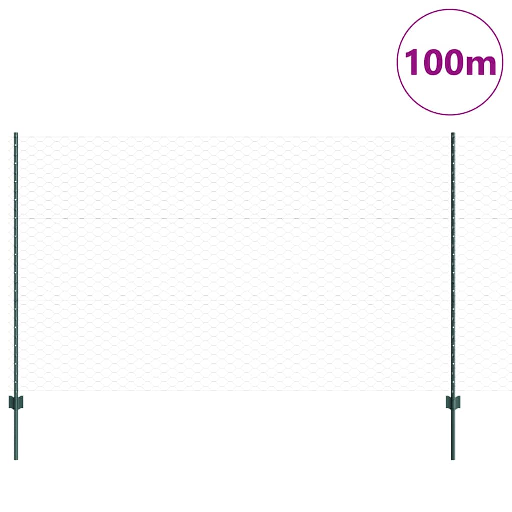 Welded Wire Fence 100 x 1.4 m (W x H) PVC-Coated Steel Green