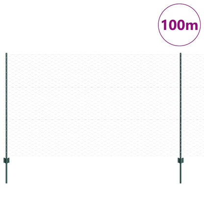 Welded Wire Fence 100 x 1.4 m (W x H) PVC-Coated Steel Green