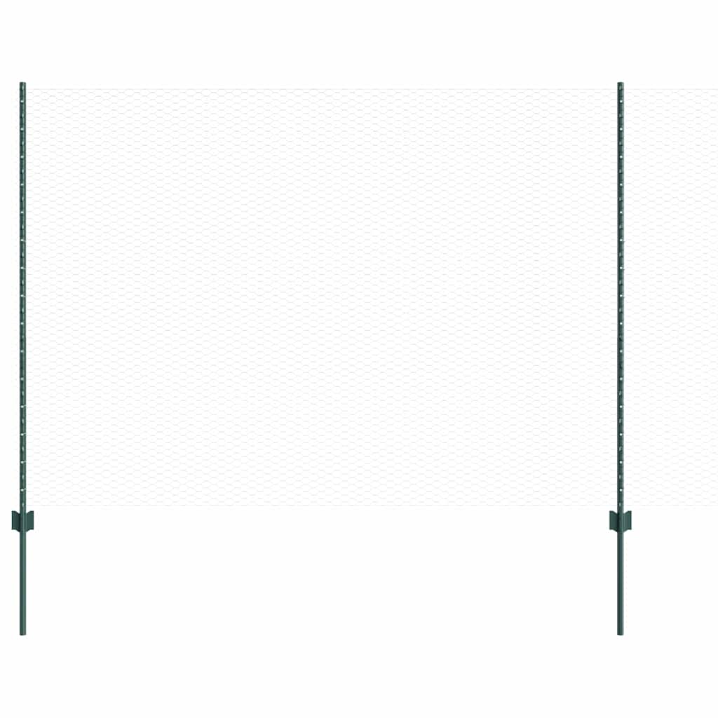 Welded Wire Fence 100 x 1.6 m (W x H) PVC-Coated Steel Green