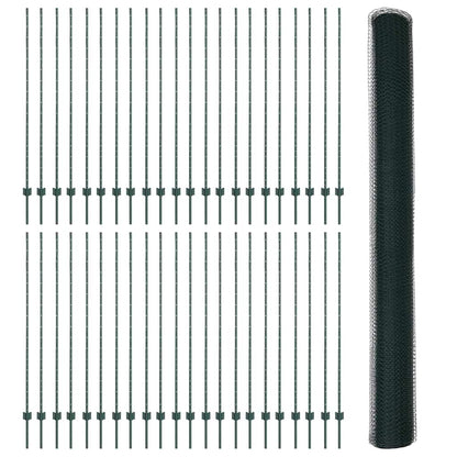 Welded Wire Fence 100 x 1.6 m (W x H) PVC-Coated Steel Green
