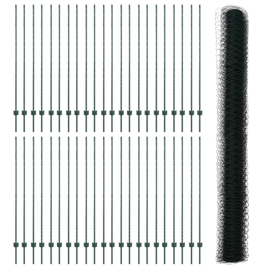 Welded Wire Fence 100 x 1.6 m (W x H) PVC-Coated Steel Green
