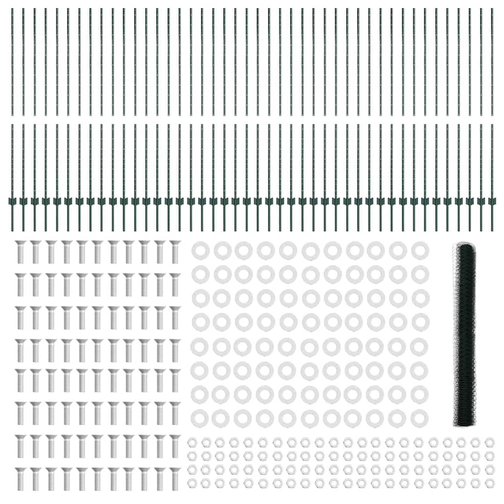 Welded Wire Fence 100 x 1.6 m (W x H) PVC-Coated Steel Green