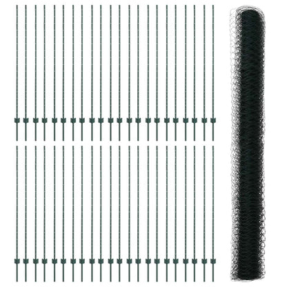 Welded Wire Fence 100 x 1.6 m (W x H) PVC-Coated Steel Green