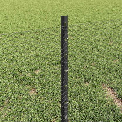 Welded Wire Fence 10 x 0.4 m (W x H) PVC-Coated Steel Grey Mesh