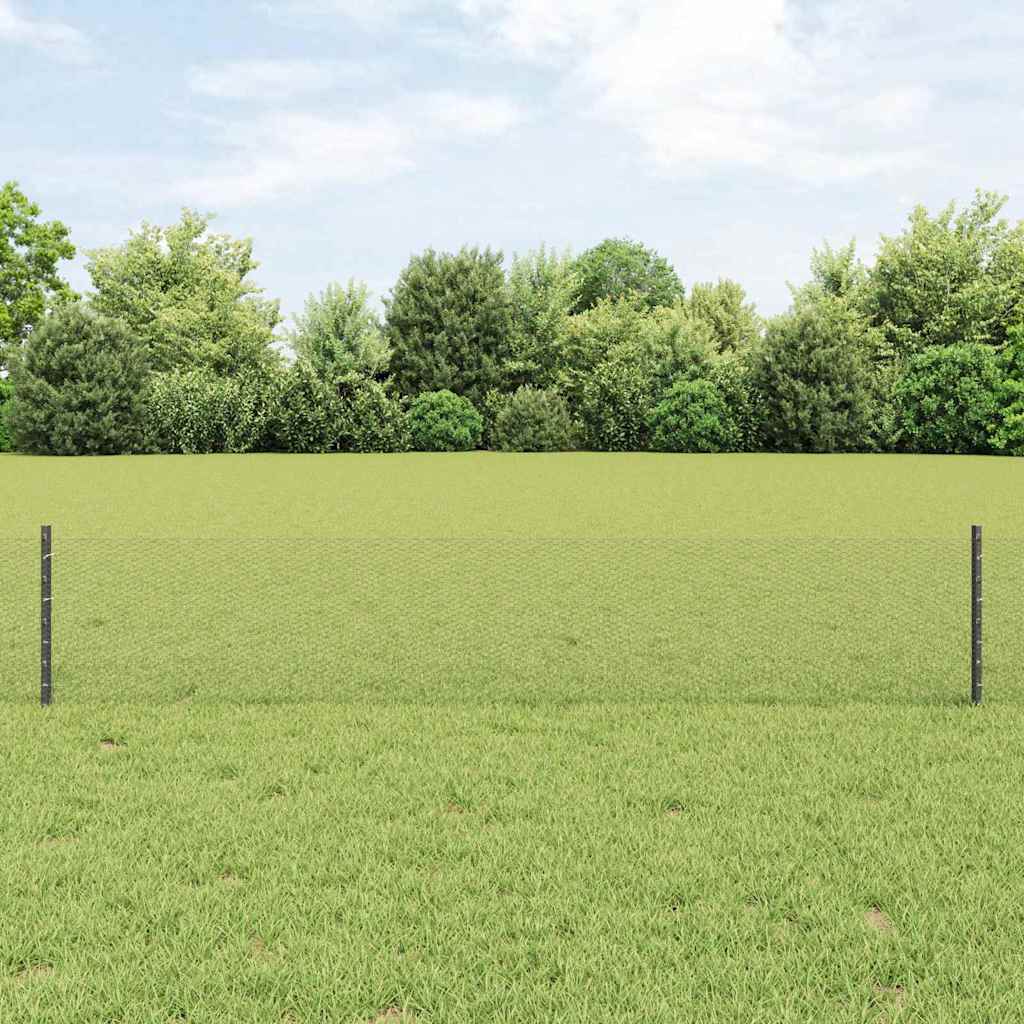 Welded Wire Fence 10 x 0.4 m (W x H) PVC-Coated Steel Grey Mesh