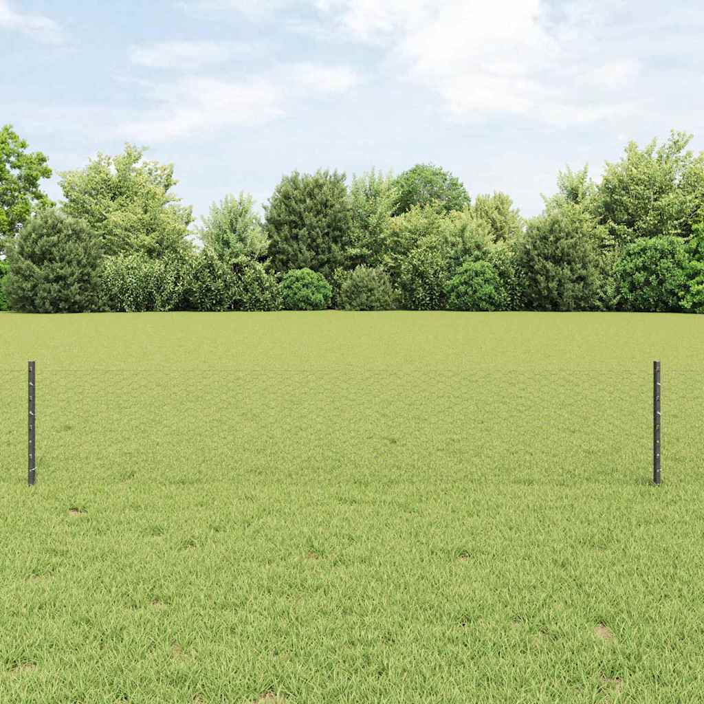 Welded Wire Fence 10 x 0.4 m (W x H) PVC-Coated Steel Grey Mesh