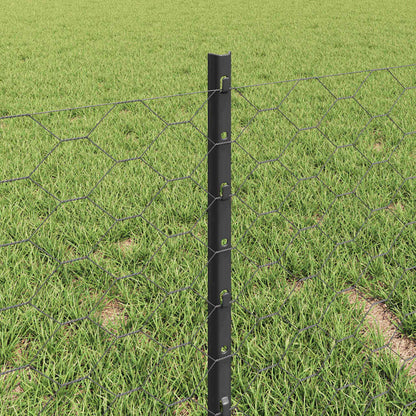 Welded Wire Fence 10 x 0.4 m (W x H) PVC-Coated Steel Grey Mesh
