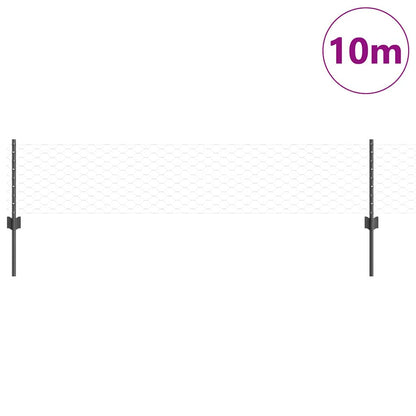 Welded Wire Fence 10 x 0.4 m (W x H) PVC-Coated Steel Grey Mesh
