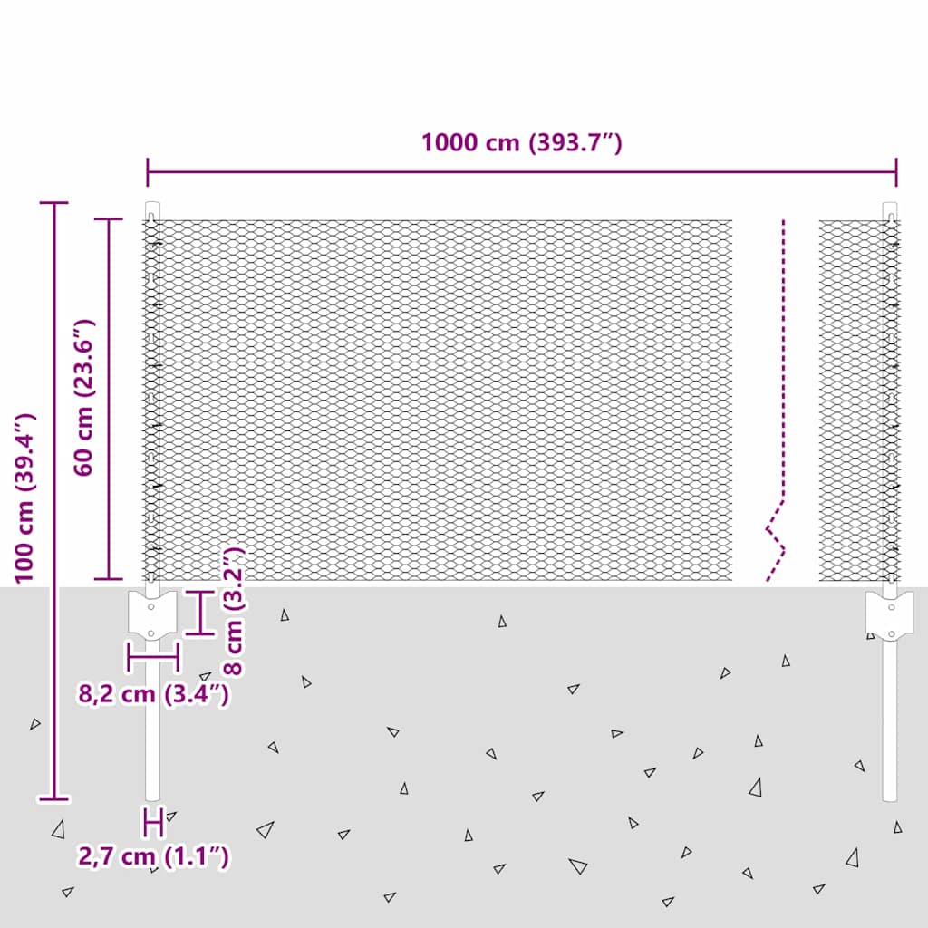 Fence with Post Grey