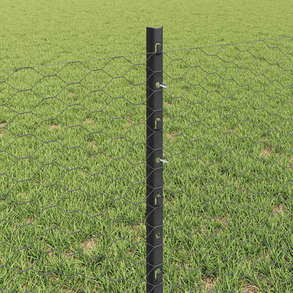 Welded Wire Fence 10 x 0.6 m (W x H) PVC-Coated Steel Grey Mesh