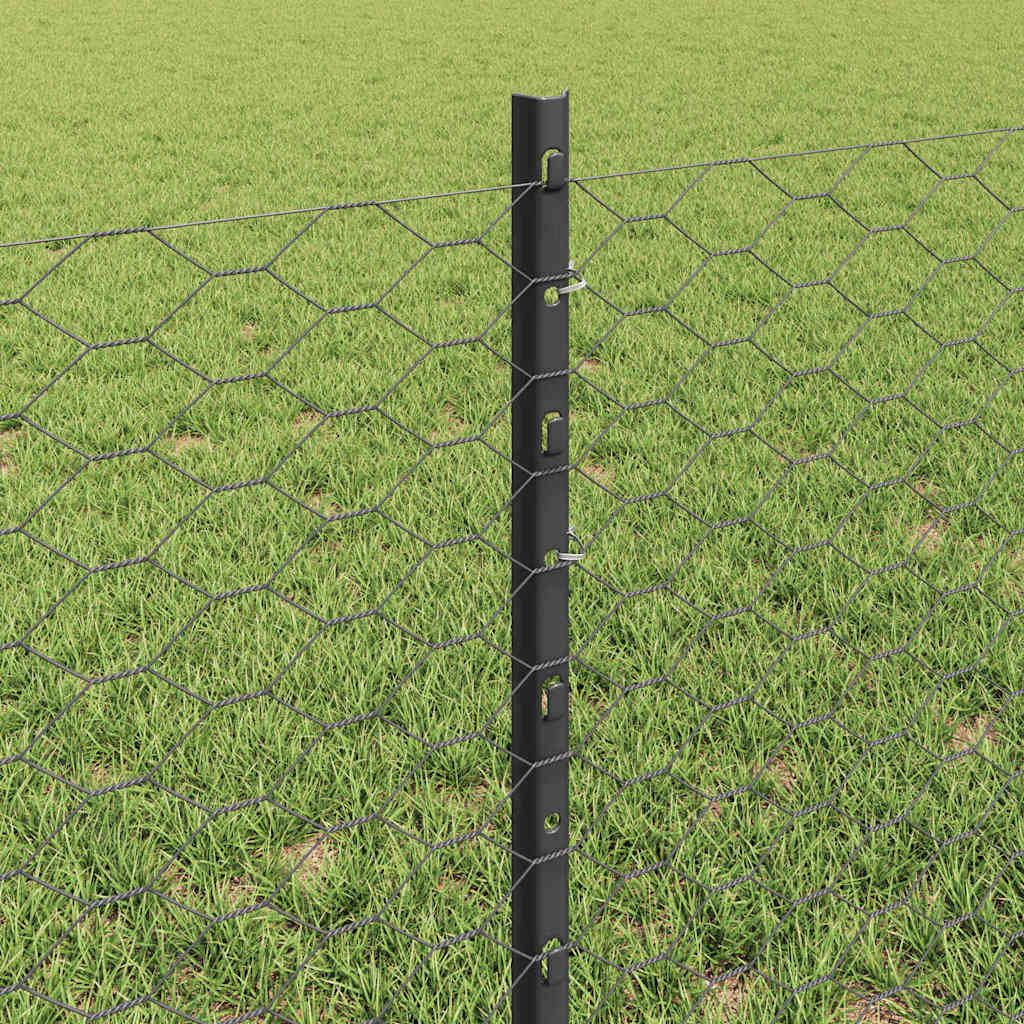 Welded Wire Fence 10 x 0.6 m (W x H) PVC-Coated Steel Grey Mesh