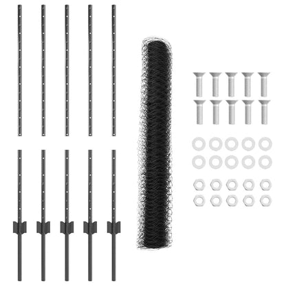 Fence with Post Grey