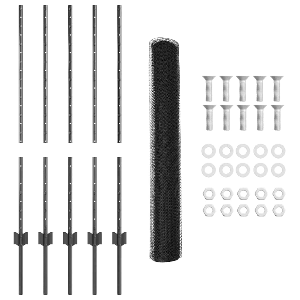 Fence with Post Grey