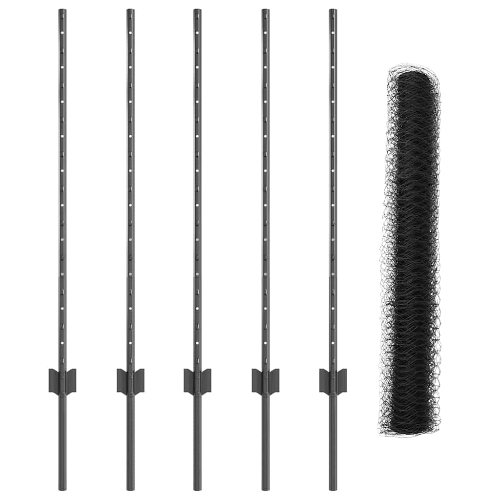 Fence with Post Grey