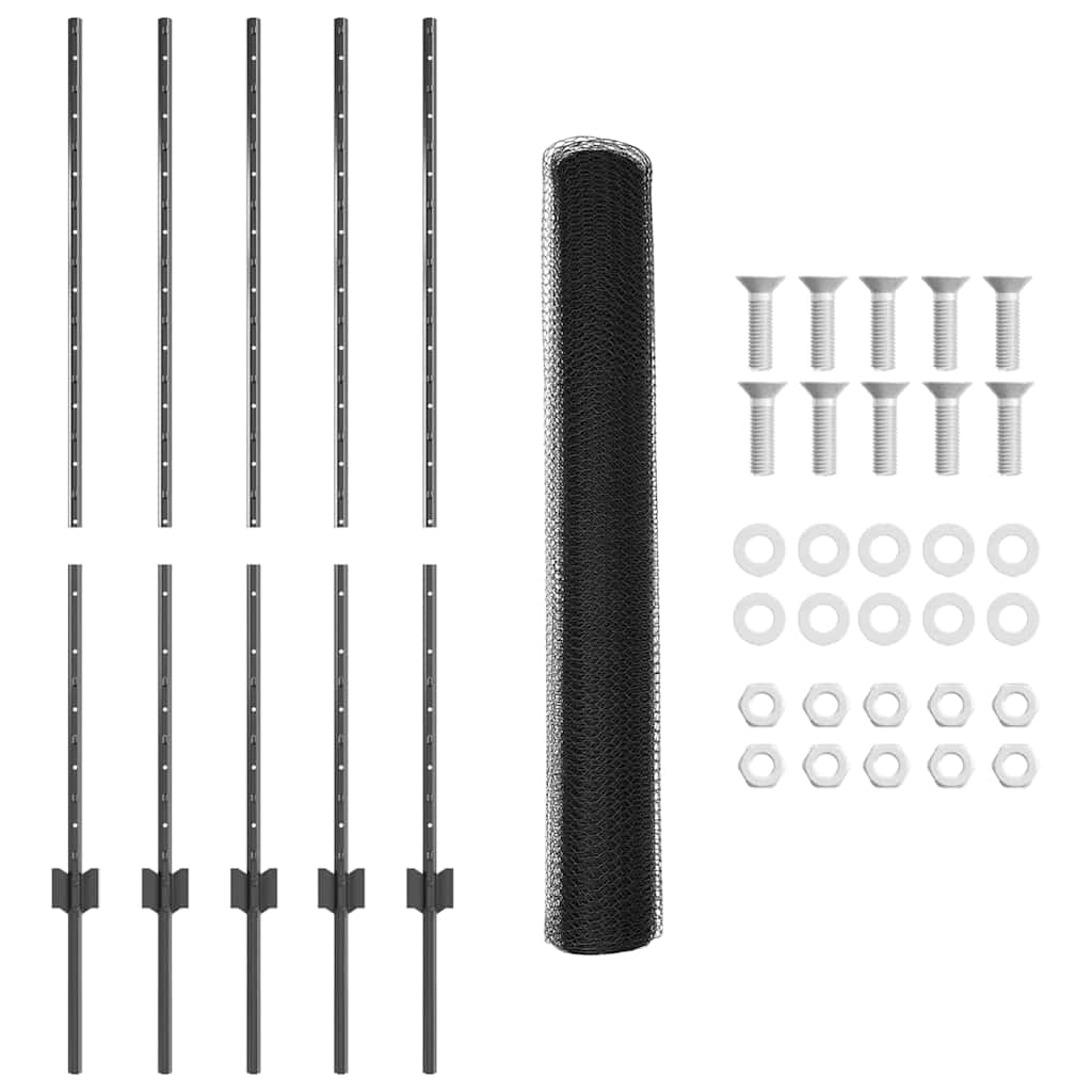 Fence with Post Grey