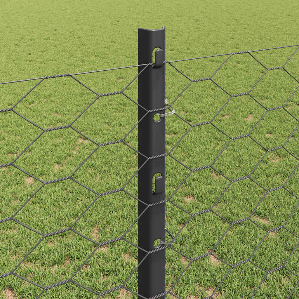 Welded Wire Fence 10 x 1.2 m (W x H) PVC-Coated Steel Grey Mesh
