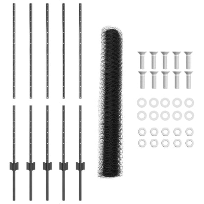 Welded Wire Fence 10 x 1.2 m (W x H) PVC-Coated Steel Grey Mesh