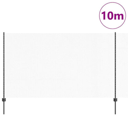 Welded Wire Fence 10 x 1.4 m (W x H) PVC-Coated Steel Grey Mesh