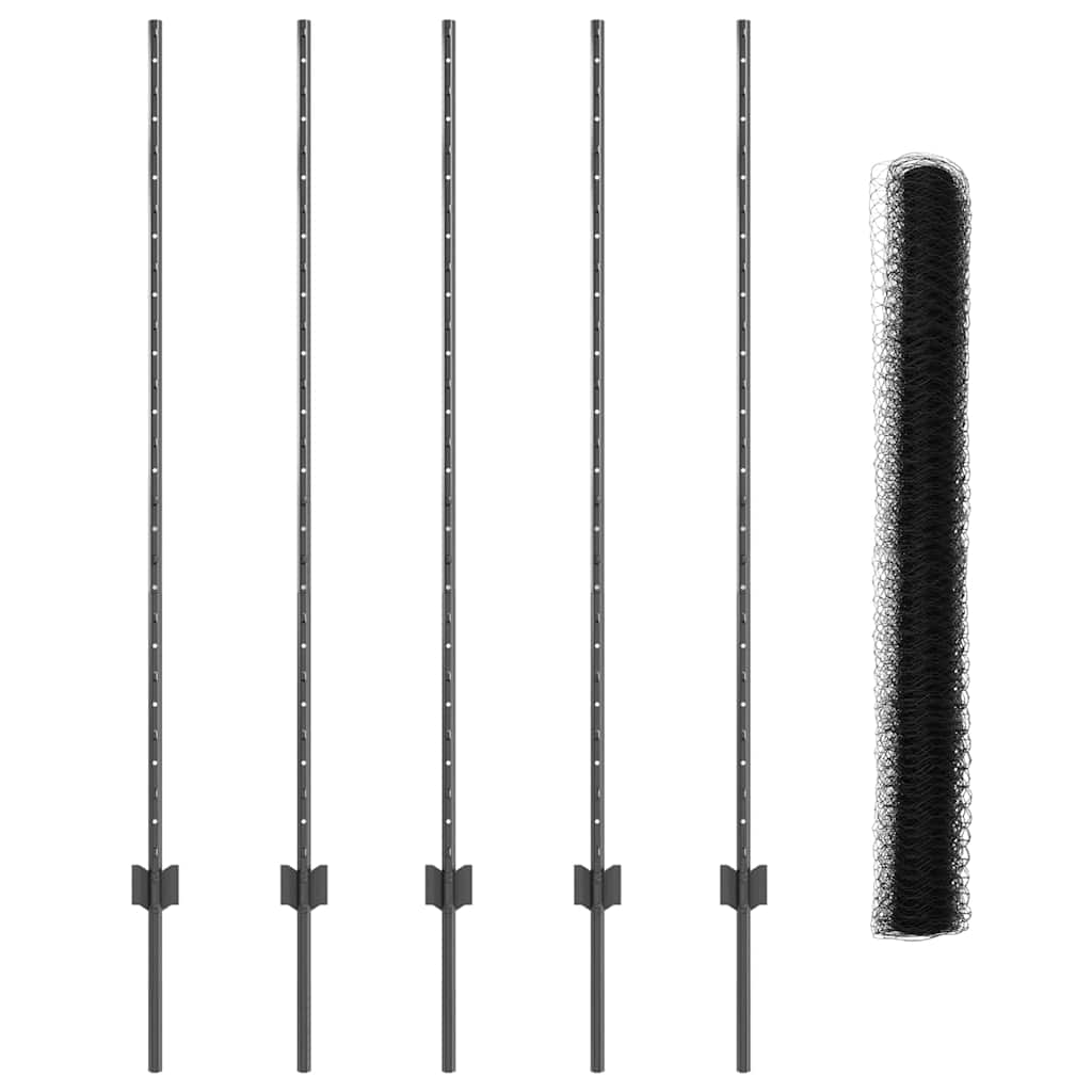 Welded Wire Fence 10 x 1.4 m (W x H) PVC-Coated Steel Grey Mesh