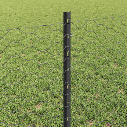 Welded Wire Fence 25 x 0.6 m (W x H) PVC-Coated Steel Grey Mesh