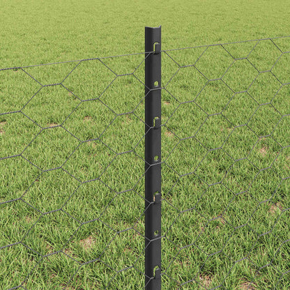 Welded Wire Fence 25 x 0.6 m (W x H) PVC-Coated Steel Grey Mesh