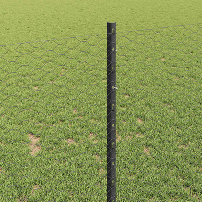 Fence with Post Grey 1 x 25 m Steel