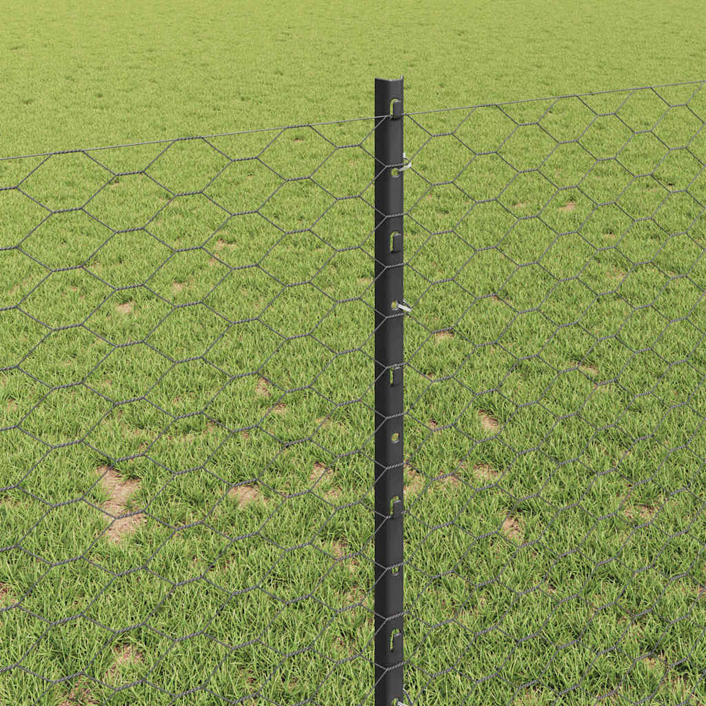 Welded Wire Fence 25 x 1 m (W x H) PVC-Coated Steel Grey Mesh