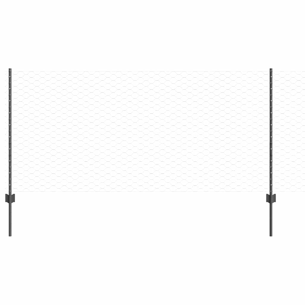 Welded Wire Fence 25 x 1 m (W x H) PVC-Coated Steel Grey Mesh