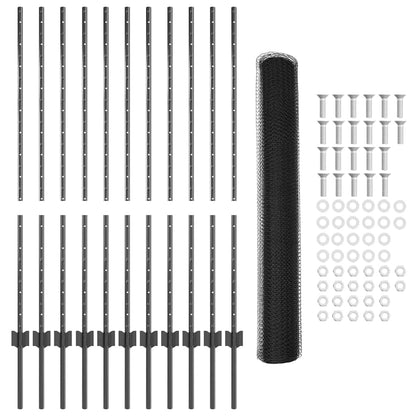 Welded Wire Fence 25 x 1.2 m (W x H) PVC-Coated Steel Grey Mesh