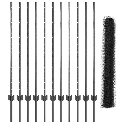 Fence with Post Grey