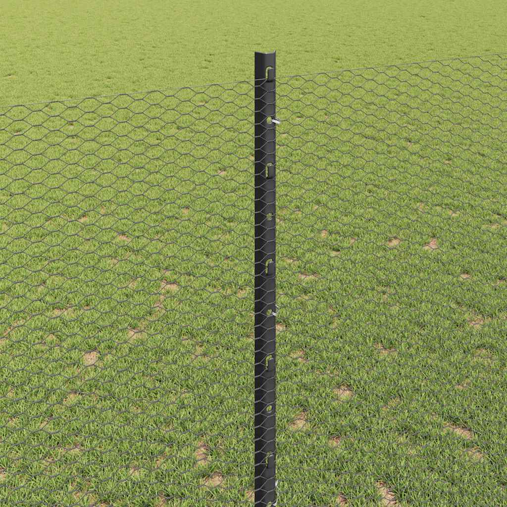 Welded Wire Fence 25 x 1.4 m (W x H) PVC-Coated Steel Grey Mesh