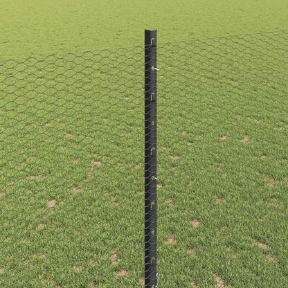 Welded Wire Fence 25 x 1.4 m (W x H) PVC-Coated Steel Grey Mesh