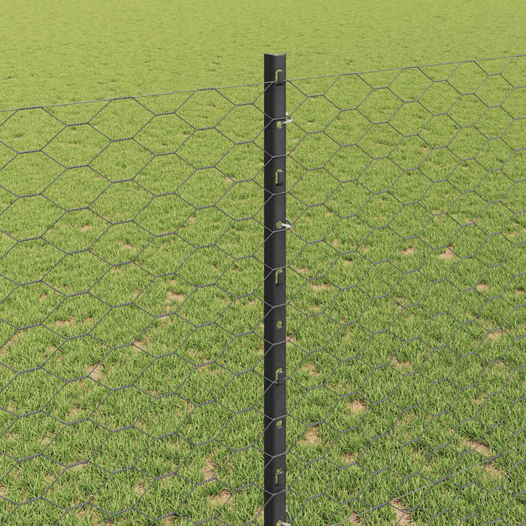 Welded Wire Fence 25 x 1.4 m (W x H) PVC-Coated Steel Grey Mesh