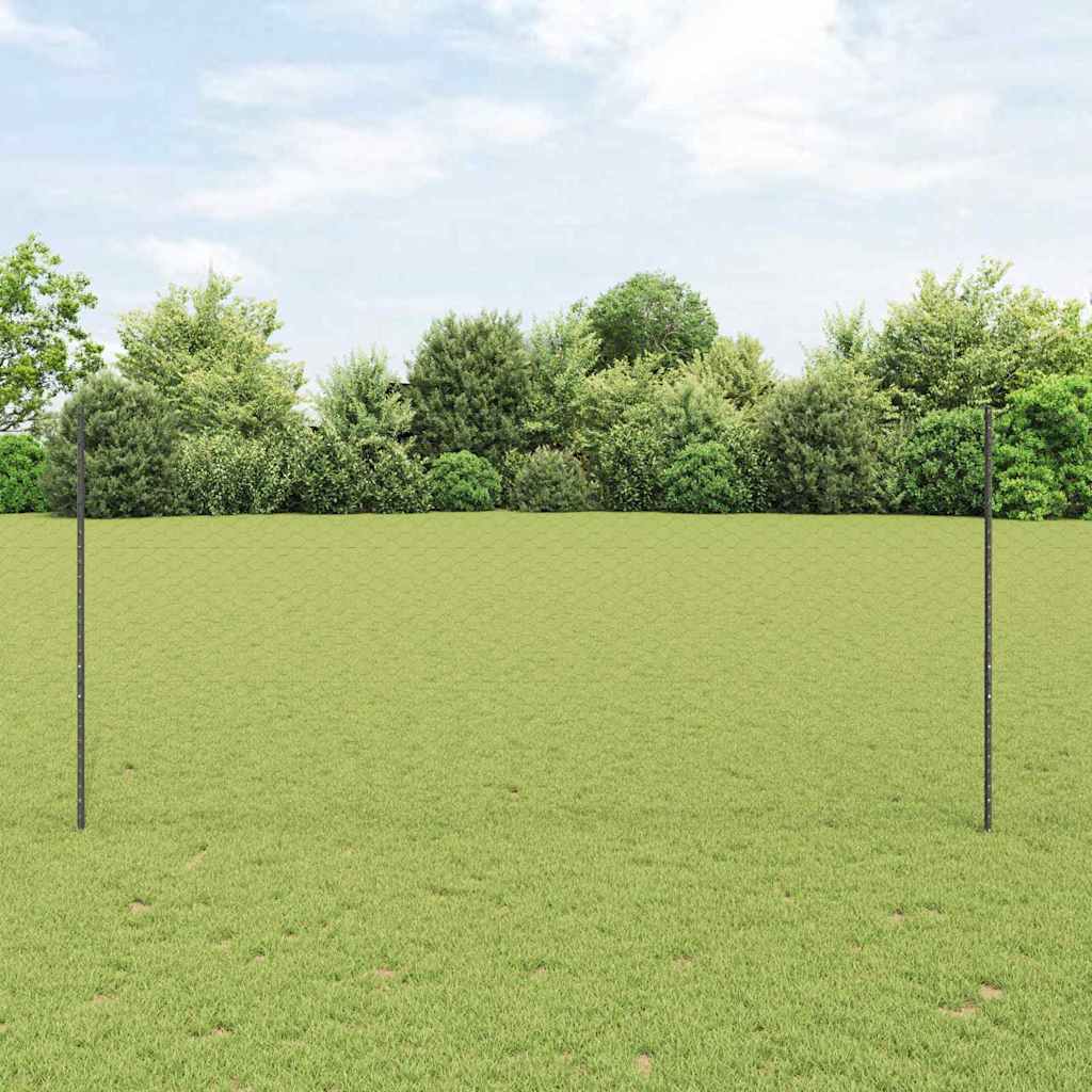 Welded Wire Fence 25 x 1.4 m (W x H) PVC-Coated Steel Grey Mesh