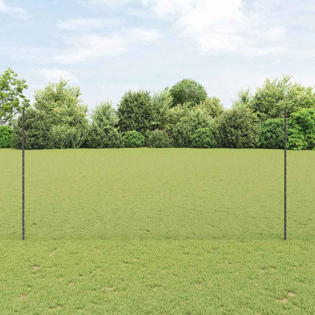 Fence with Post Grey 1.5 x 25 m Steel