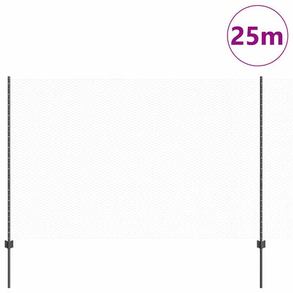 Welded Wire Fence 25 x 1.6 m (W x H) PVC-Coated Steel Grey Mesh