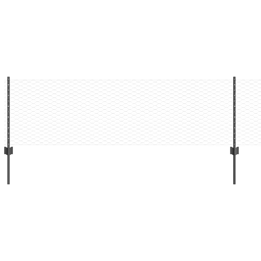 Welded Wire Fence 50 x 0.6 m (W x H) PVC-Coated Steel Grey Mesh
