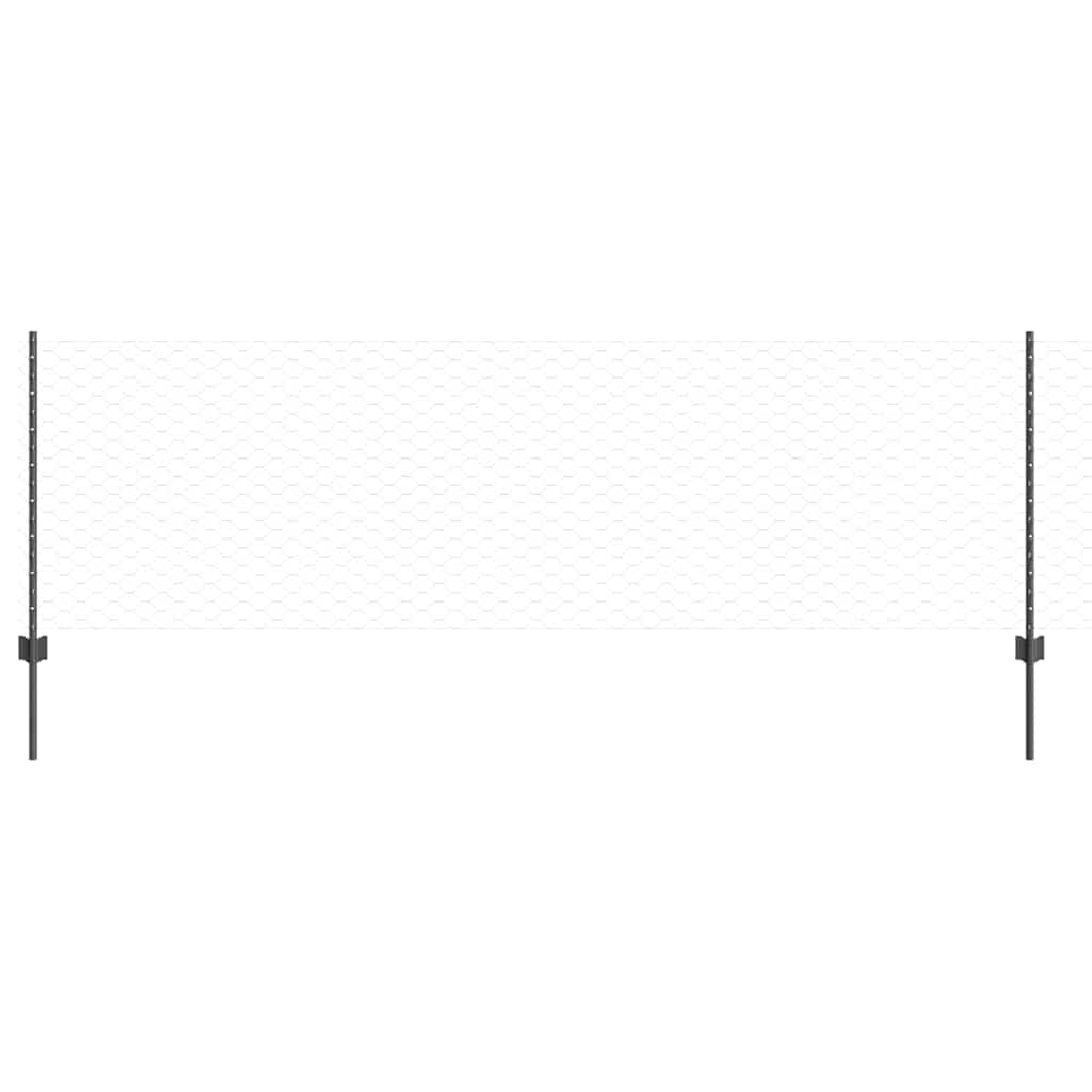 Welded Wire Fence 50 x 0.8 m (W x H) PVC-Coated Steel Grey Mesh