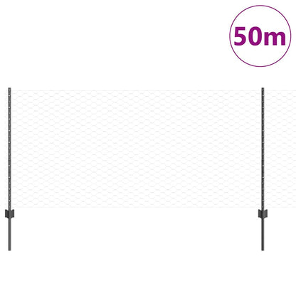 Welded Wire Fence 50 x 1 m (W x H) PVC-Coated Steel Grey Mesh
